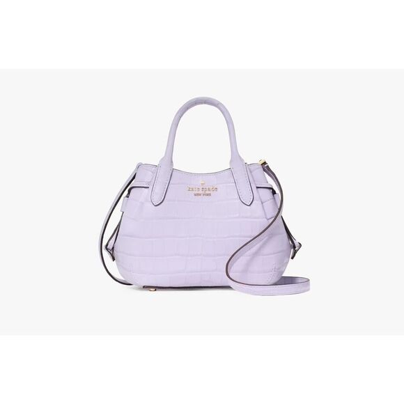 NWT Kate Spade Dumpling Croc Embossed Mini Satchel Crossbody Lavender - Picture 2 of 8